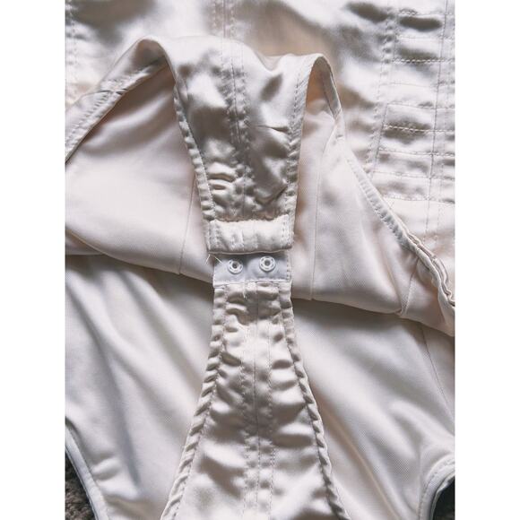 Zara Satin Bustier Corset Cami Bodysuit Cream Ivory Size Small - Picture 7 of 8